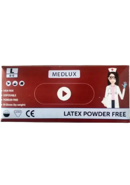 Рукавички латексні Medlux сині L 50 шт, 25 пар